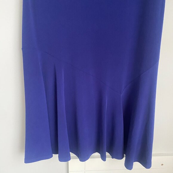 Donna Fashion Purple Sleeveless Drop Waisted Stretch Lined Midi Dress Size M - Picture 2 of 7
